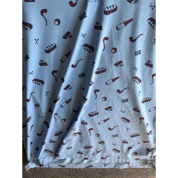 Walter Hagen 11 Majors Light Blue Golf Polo Shirt With Fun Graphic Print Made In - Picture 4 of 9